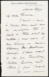 Letter from James Miller M'Kim, Philad[elphi]a, Pa, to William Lloyd Garrison, March 23 / [18]65