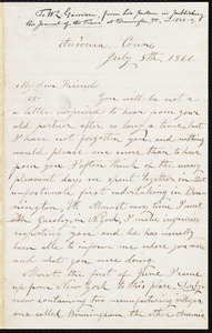 Letter from Henry S. Hull, Ansonia, Conn, to William Lloyd Garrison, July 5th, 1866