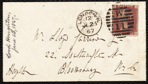 Letter from Baron Richard Monckton Milnes Houghton, [England], to William Lloyd Garrison, [June 26, 1867]