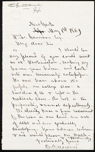Letter from Oliver Otis Howard, New York, to William Lloyd Garrison, May 1st, 1869