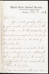 Letter from I. F. Hoyt, Chicago, Ill, to William Lloyd Garrison, Nov. 6, 1872
