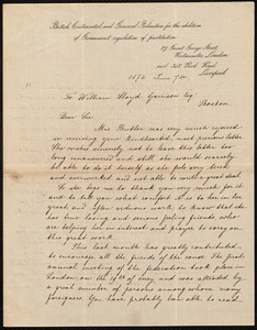 Letter from Amélie Humbert, London [England], to William Lloyd Garrison, 1876 June 7th