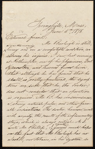 Letter from Seth Hunt, Springfield, Mass, to William Lloyd Garrison, June 5th, 1878