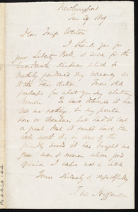 Letter from Thomas Wentworth Higginson, Newburyport, [Mass.], to Anne Warren Weston, Jan. 29, 1849