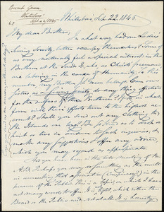 Letter from Beriah Green, Whitesboro, to Amos Augustus Phelps, Sep. 22. 1845