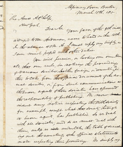 Letter from David Greene, Boston, to Amos Augustus Phelps, March 18th, 1835