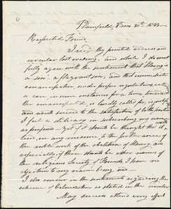 Letter from Rowland Greene, Plainfield, to Amos Augustus Phelps, 8t mo. 30t 1833
