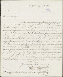 Letter from Augustus William Hanson, New York, to Amos Augustus Phelps, August 3rd 1838