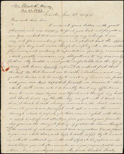 Letter from Elizabeth Hardy, Lincoln, to Amos Augustus Phelps, Jan. 18. 1843