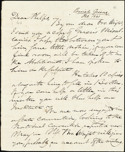 Letter from Beriah Green, to Amos Augustus Phelps, [Feb. 1841]