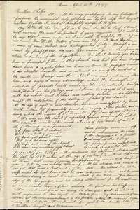 Letter from Charles Payson Grosvenor, Rome [(New York)], to Amos Augustus Phelps, April 10th 1828