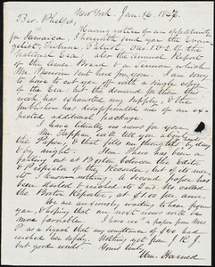 Letter from William Harned, New York, to Amos Augustus Phelps, Jan. 16. 1847