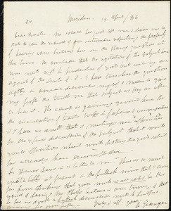 Letter from Arthur Granger, Meriden, to Amos Augustus Phelps, 14. Aprl / 36