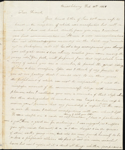 Letter from Elizabeth B. Gillet, Middlebury, to Amos Augustus Phelps, Feb. 18th 1827