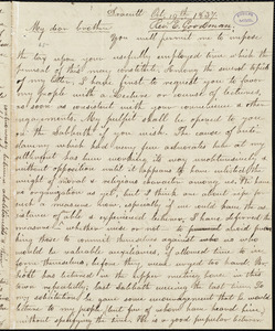 Letter from Epaphras Goodman, Dracutt, to Amos Augustus Phelps, Oct. 19th 1837