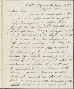 Letter from Appleton Howe, South Weymouth, to Amos Augustus Phelps, June 25. 1839