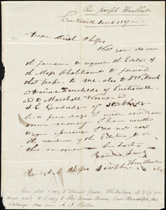 Letter from Joseph Hurlburt, Curtisville, to Amos Augustus Phelps, June 5. 1839