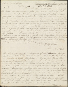Letter from Samuel L. Hill, Willimantic, Ct., to Amos Augustus Phelps, January 13 1836
