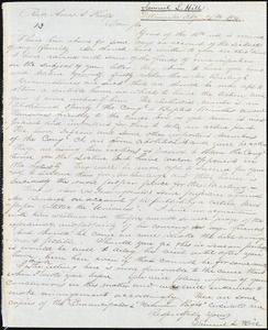 Letter from Samuel L. Hill, Willimantic, Ct., to Amos Augustus Phelps, Feby 24th 1836