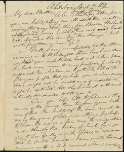 Letter from Beriah Green, Whitesboro, to Amos Augustus Phelps, April 12. 1839