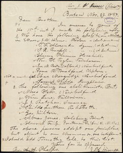 Letter from Joshua Vaughan Himes, Boston, to Amos Augustus Phelps, Nov. 29. 1837