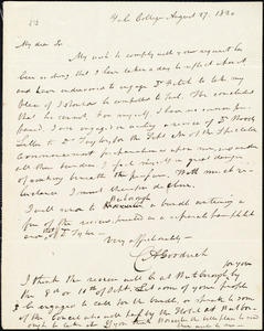 Letter from Chauncey Allen Goodrich, [New Haven], to Amos Augustus Phelps, Augut 27. 1830