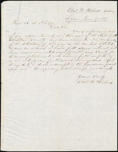 Letter from Charles B. Holmes, Lynn, to Amos Augustus Phelps, June 17 1839