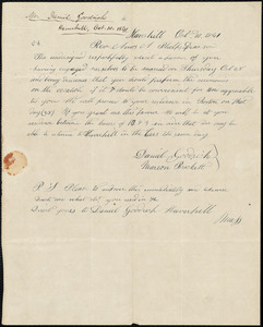 Letter from Daniel Goodrich, Haverhill, to Amos Augustus Phelps, Oct. 10. 1841