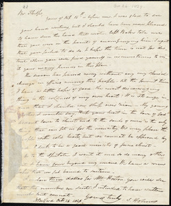 Letter from Sylvester Holmes, New Bedford, to Amos Augustus Phelps, Oct 26 1829