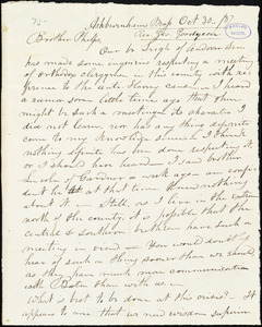 Letter from George Goodyear, Ashburnham, to Amos Augustus Phelps, Oct. 30../37