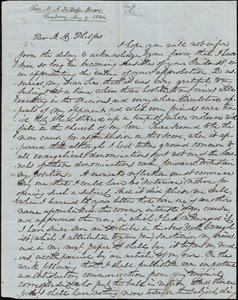Letter from Mark Antony De Wolfe Howe, Roxbury, to Amos Augustus Phelps, May 9th. 1844