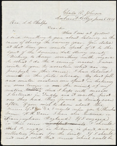 Letter from Charles Patten Johnson, Amherst, to Amos Augustus Phelps, June 6. 1839