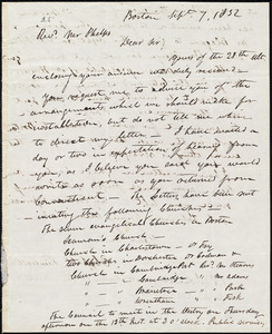 Letter from Eliphalet Kimball, Boston, to Amos Augustus Phelps, Sept. 7. 1832