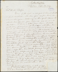 Letter from Nehemiah Huntington, Peterboro, to Amos Augustus Phelps, Sept. 14. 1837