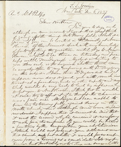 Letter from Simeon Smith Jocelyn, New York, to Amos Augustus Phelps, Dec 6. 1837