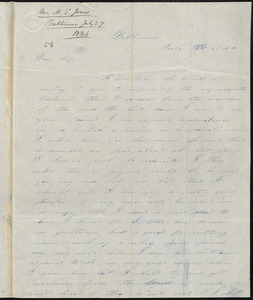 Letter from Mary Emily Jones, Baltimore, to Amos Augustus Phelps, July [27th] 1844