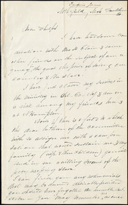 Letter from Frederic James, Northfield, Mass, to Amos Augustus Phelps