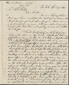 Letter from Simeon Smith Jocelyn, New York, to Amos Augustus Phelps, April 9. 1845