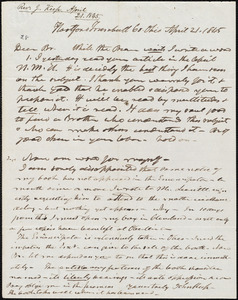 Letter from John Keep, Hartford, to Amos Augustus Phelps, April 21. 1845