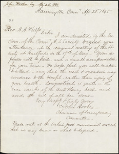 Letter from Connecticut Anti-Slavery Society, Farmington, to Amos Augustus Phelps, Ap. 26. 1845