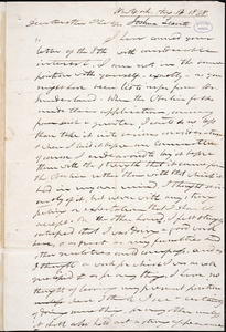 Letter from Joshua Leavitt, New York, to Amos Augustus Phelps, Aug. 13 1838