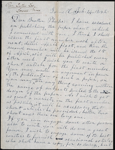 Letter from Luther Lee, Lowell, to Amos Augustus Phelps, Feb. 24. 1842