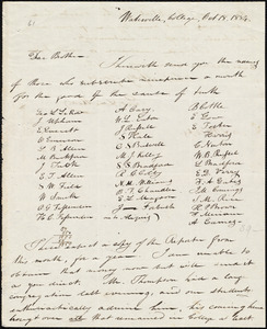 Letter from George L. Le Row, Waterville, to Amos Augustus Phelps, Oct 18. 1834