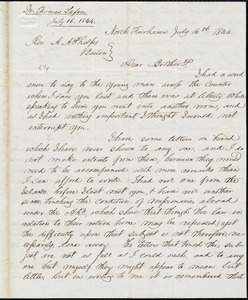 Letter from Thomas Lafon, North Fairhaven, to Amos Augustus Phelps, July 16th 1844