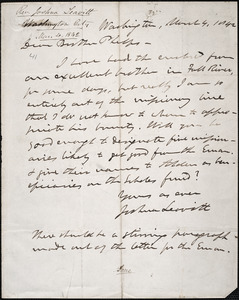 Letter from Joshua Leavitt, Washington, to Amos Augustus Phelps, March 4, 1842