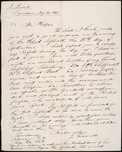 Letter from Joshua Leavitt, Providence, to Amos Augustus Phelps, Aug. 20, 1842