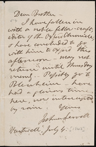 Letter from Joshua Leavitt, Hartwell, to Amos Augustus Phelps, 1843 July 4