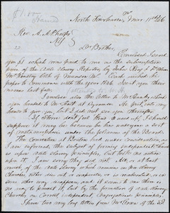 Letter from Thomas Lafon, North Fairhaven, to Amos Augustus Phelps, Mar: 11th 46