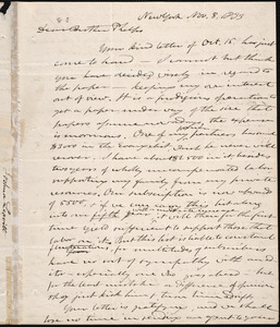 Letter from Joshua Leavitt, New York, to Amos Augustus Phelps, Nov. 8, 1833