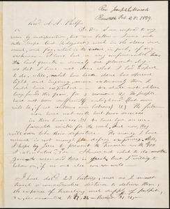 Letter from Joseph C. Marsh, Barnstable, to Amos Augustus Phelps, Feb. 25. 1839